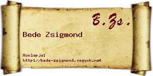 Bede Zsigmond névjegykártya